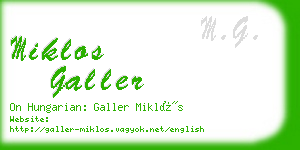 miklos galler business card